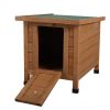 Modern Wooden  Dog House, Indoor/Outdoor Retreat House with Openable Roof for Small Pets, Weatherproof, Bright Yellow