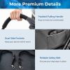 Double Pet Stroller Foldable 3-in-1 Dog Stroller with 2 Detachable Carriers